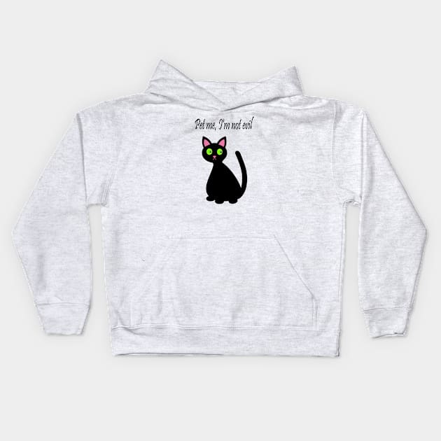 Cute Black Cat Kids Hoodie by Janremi